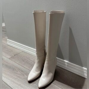 Stradivarius Cream Heeled Boots